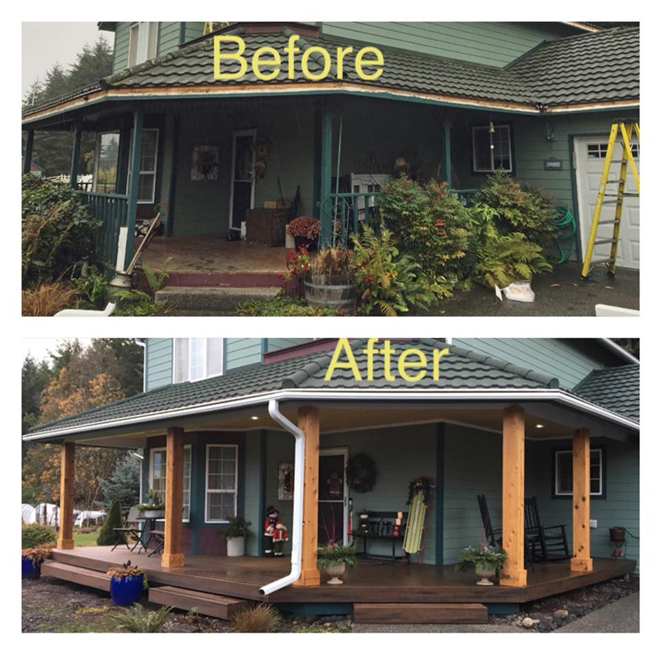 Roof replacement — before & after